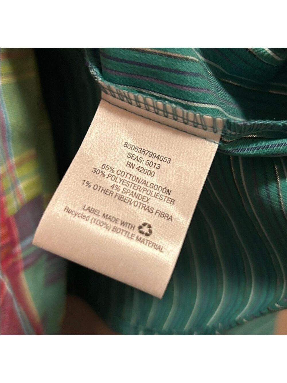 Attention Teal Striped Button Down Shirt - Picture 3 of 3
